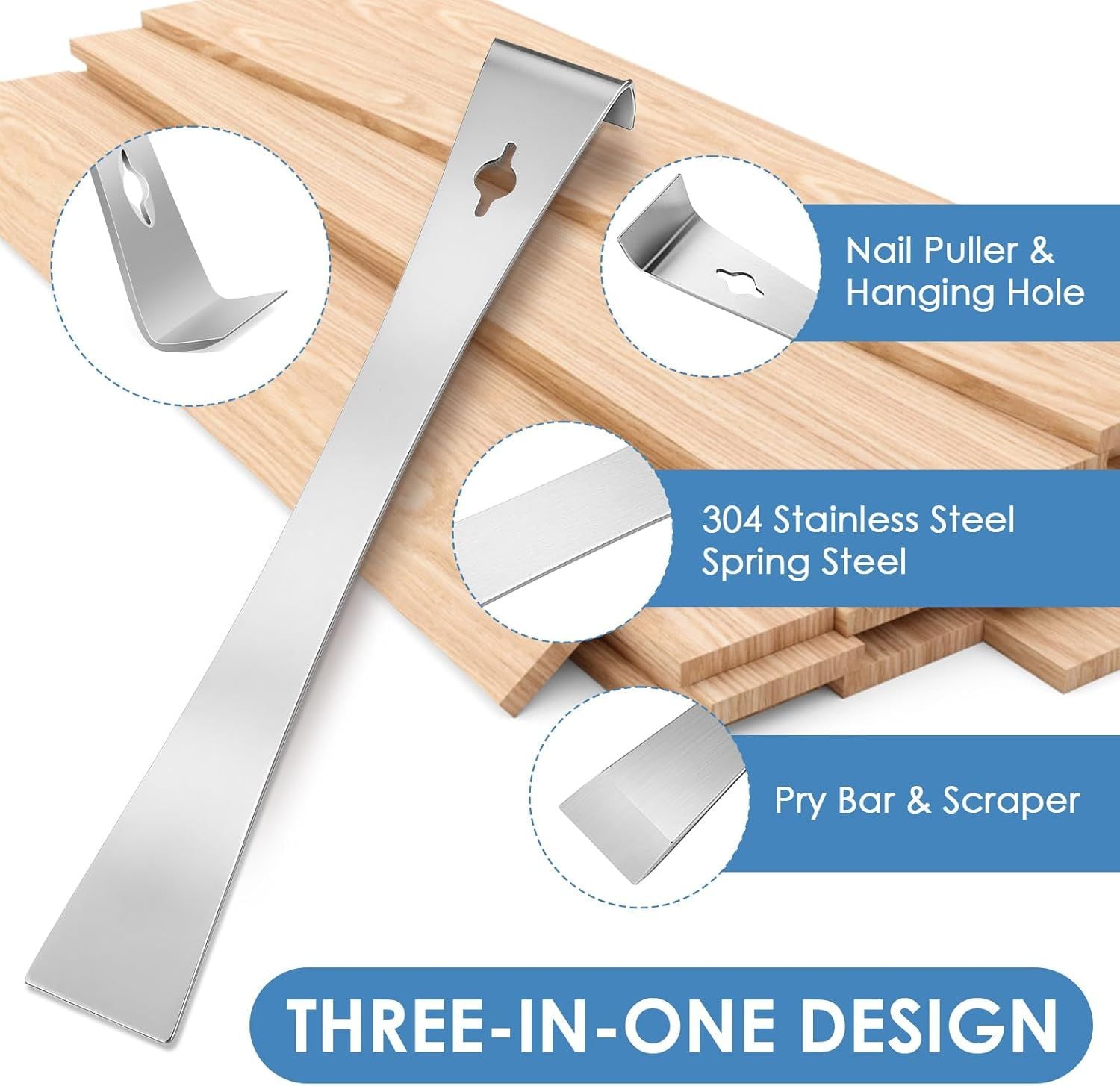 Pry Bar Scraper,10" Stainless Steel Pry Bar for Prying,Pulling,Lifting,Scraping V1258-DP02-D-524