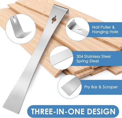 Pry Bar Scraper,10" Stainless Steel Pry Bar for Prying,Pulling,Lifting,Scraping V1258-DP02-D-524