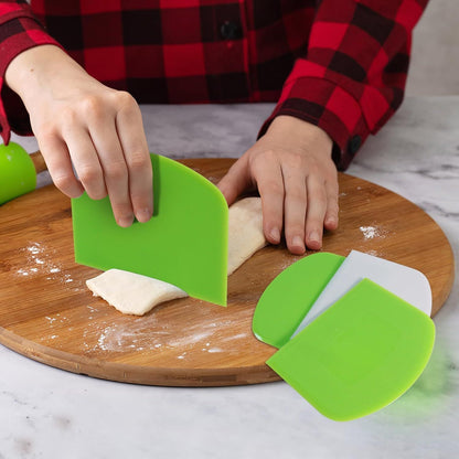 6 PCS Dough Scraper,Dough Cutter Bench Scraper for Bread Cake Dough Fondant Icing V1258-DP02-D-528