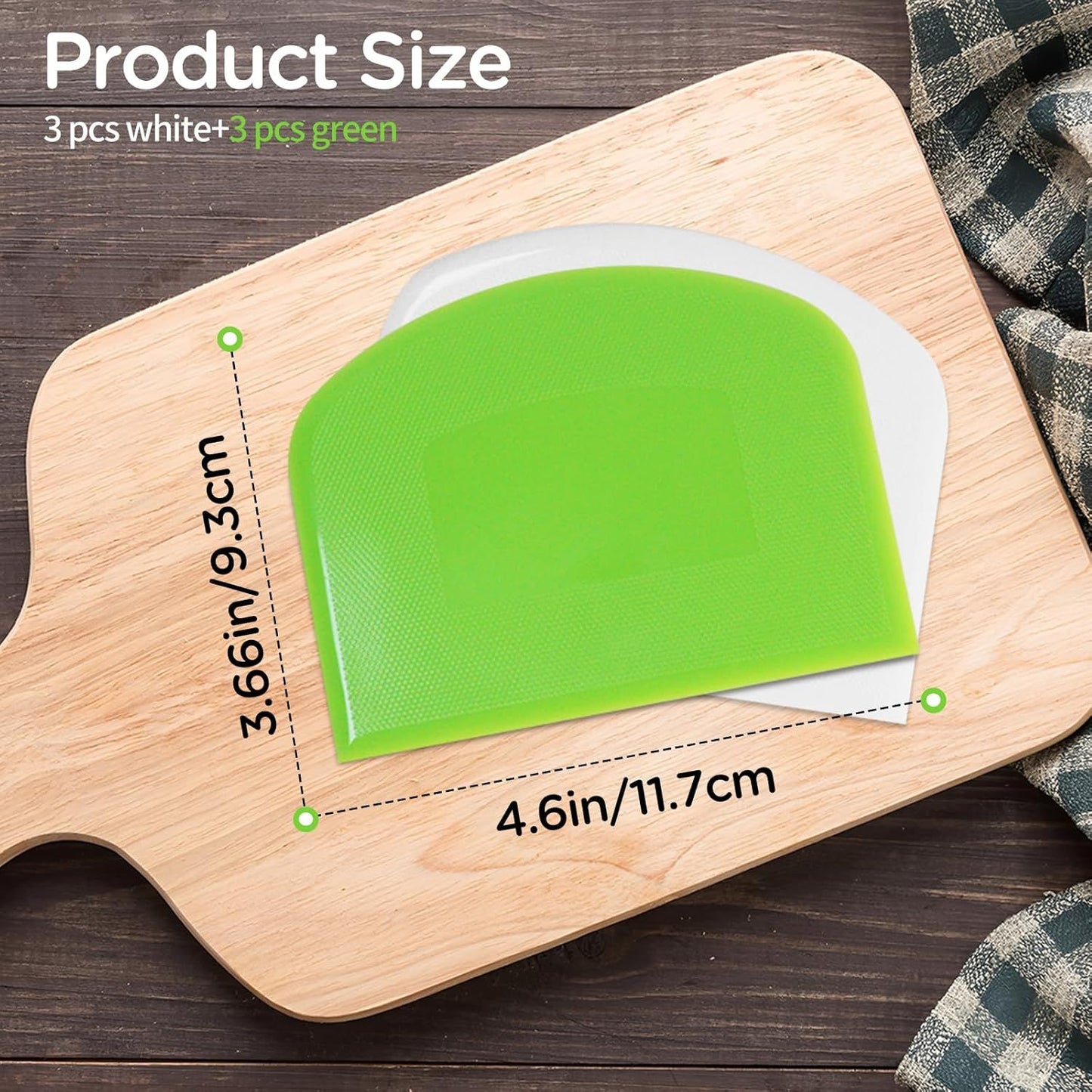 6 PCS Dough Scraper,Dough Cutter Bench Scraper for Bread Cake Dough Fondant Icing V1258-DP02-D-528