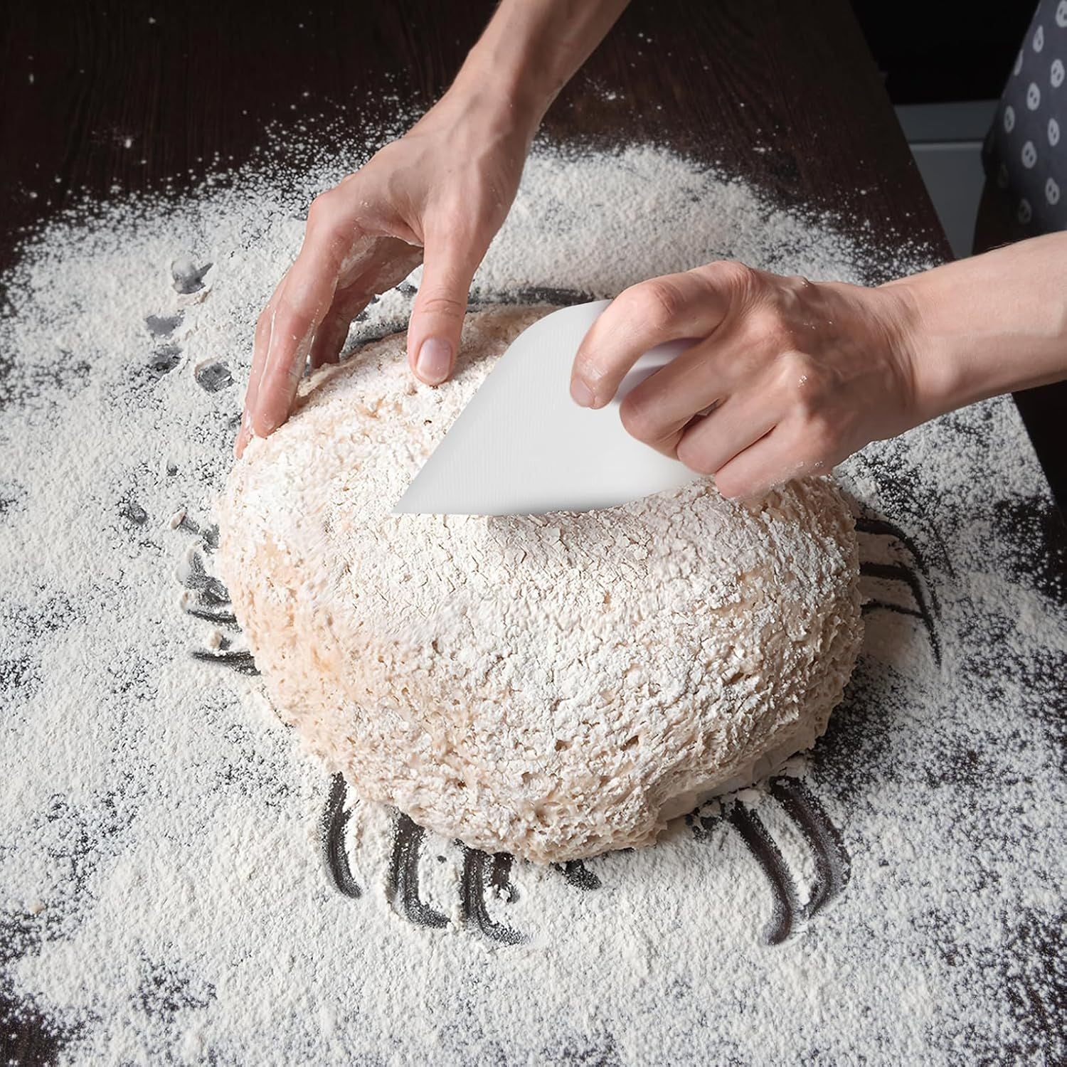 6 PCS Dough Scraper,Dough Cutter Bench Scraper for Bread Cake Dough Fondant Icing V1258-DP02-D-528