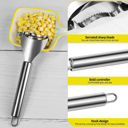 Corn Peeler,304 Stainless Steel Corn Stripper Corn Kernel Remover Tool V1258-DP02-D-529