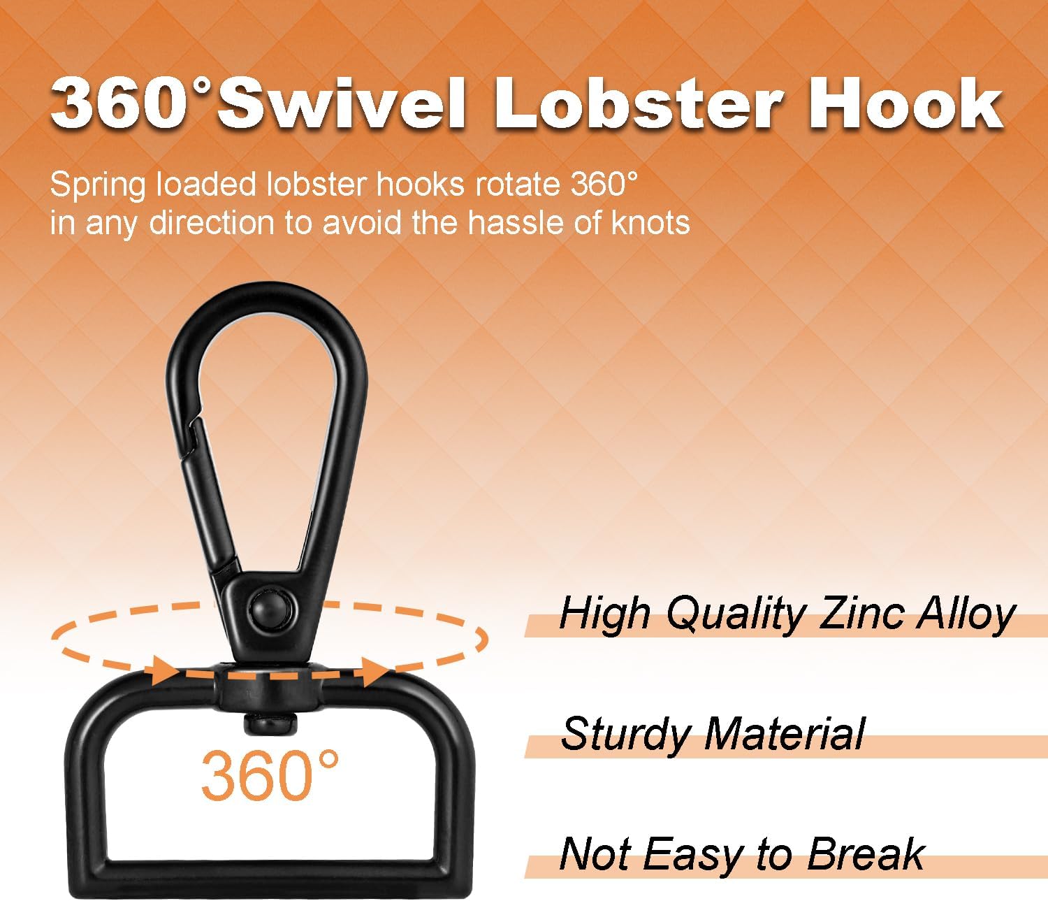 1 Inch Metal Swivel Snap Hooks, 6 Pack Lobster Claw Clasps for Keychains Purse Hardware Bag Making Lanyard V1258-DP02-D-53