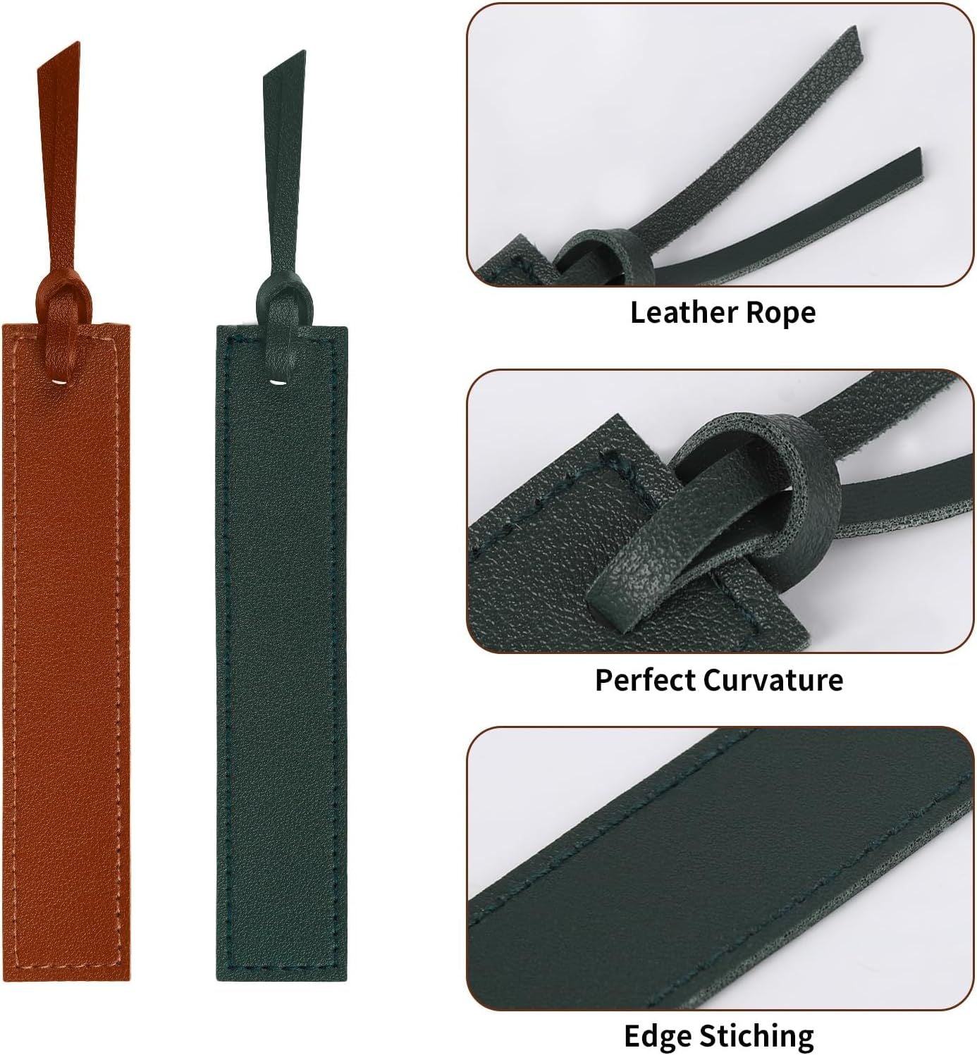 10Pcs Leather Bookmarks,Page Markers Handmade Stitched Bookmarks for Book Reader Office School Students V1258-DP02-D-530