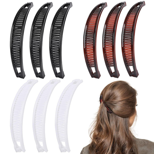 9 Pcs Banana Clips,Banana Hair Clips Ponytail Hair Holder for Long Thick and Curly Hair Women V1258-DP02-D-531