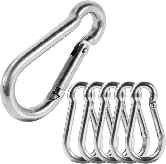 304 Stainless Steel Carabiners, M6 Carabiners Clips for Camping,Swing,Hiking,Hammock,Water Bottle, Backpack V1258-DP02-D-532