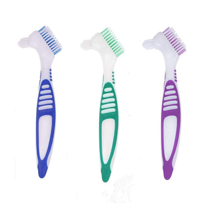 3 Pcs Denture Cleaning Brush Portable Cleaning Brush False Teeth Brushes for Denture Care Denture Cleaner V1258-DP02-D-534