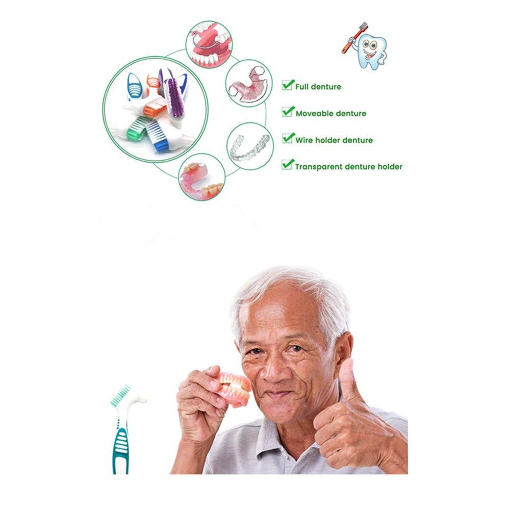3 Pcs Denture Cleaning Brush Portable Cleaning Brush False Teeth Brushes for Denture Care Denture Cleaner V1258-DP02-D-534