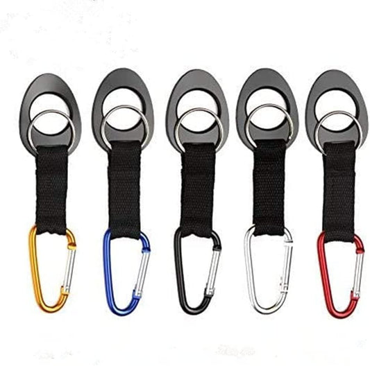 Durable Silicone Water Bottle Holder Hook Carrier with Carabiner Clip & Key Ring, Fits Any 12oz, 17oz and V1258-DP02-D-537