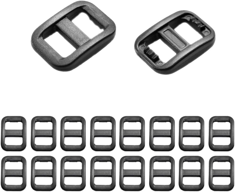 CooBigo Webbing Plastic Slider Tri-Glide Adjust Buckles for Cat Dog Collar Backpack Straps V1258-DP02-D-54