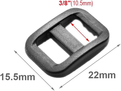 CooBigo Webbing Plastic Slider Tri-Glide Adjust Buckles for Cat Dog Collar Backpack Straps V1258-DP02-D-54