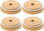 4 Pack 86mm Wide Mouth Bamboo Mason Jar Lids with Straw Hole Reusable Bamboo Caps Leak-Proof Glass Canning V1258-DP02-D-540