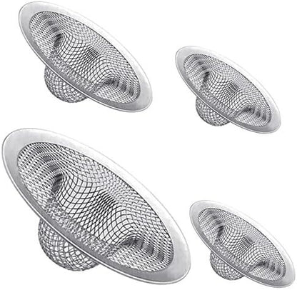 4PCS Heavy Duty Stainless Steel Sink Strainer,Sink Basket Set, Fits Most Kitchen Sinks 4.5'', Bathroom Sinks V1258-DP02-D-542