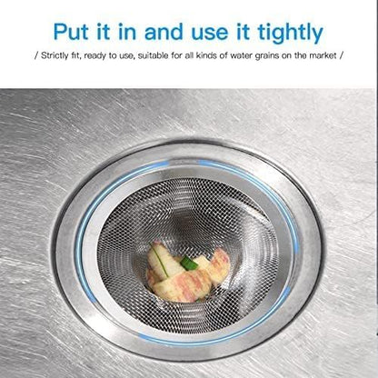 4PCS Heavy Duty Stainless Steel Sink Strainer,Sink Basket Set, Fits Most Kitchen Sinks 4.5'', Bathroom Sinks V1258-DP02-D-542