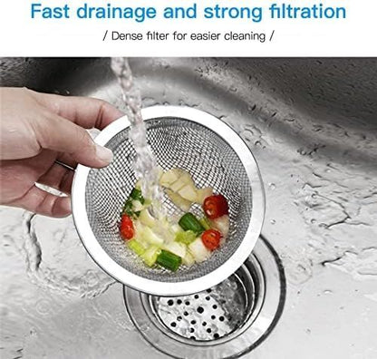 4PCS Heavy Duty Stainless Steel Sink Strainer,Sink Basket Set, Fits Most Kitchen Sinks 4.5'', Bathroom Sinks V1258-DP02-D-542