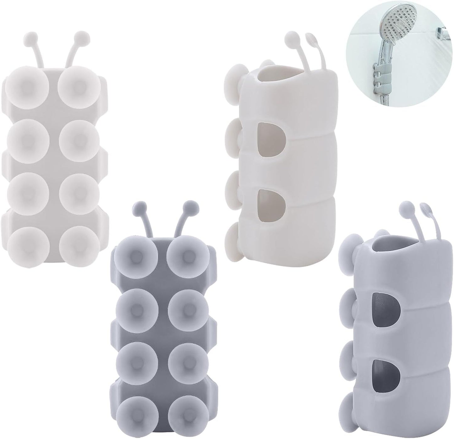 4 Pcs Silicone Shower Head Holder, Universal Relocatable Shower Head Suction Cup Holder, Wall Mount V1258-DP02-D-544