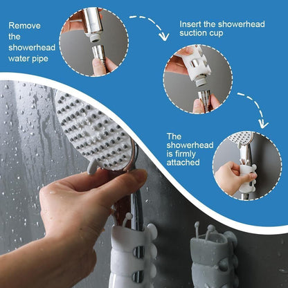 4 Pcs Silicone Shower Head Holder, Universal Relocatable Shower Head Suction Cup Holder, Wall Mount V1258-DP02-D-544