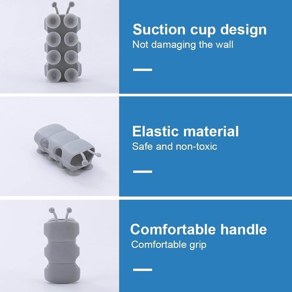 4 Pcs Silicone Shower Head Holder, Universal Relocatable Shower Head Suction Cup Holder, Wall Mount V1258-DP02-D-544