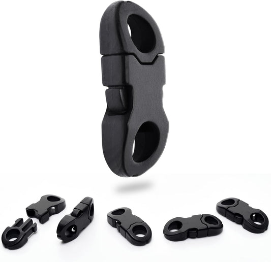 CooBigo 25 Pack Mini Breakaway Buckles, 6mm Side Release Plastic Buckle for Paracord Bracelet Clasp, Paracord V1258-DP02-D-55