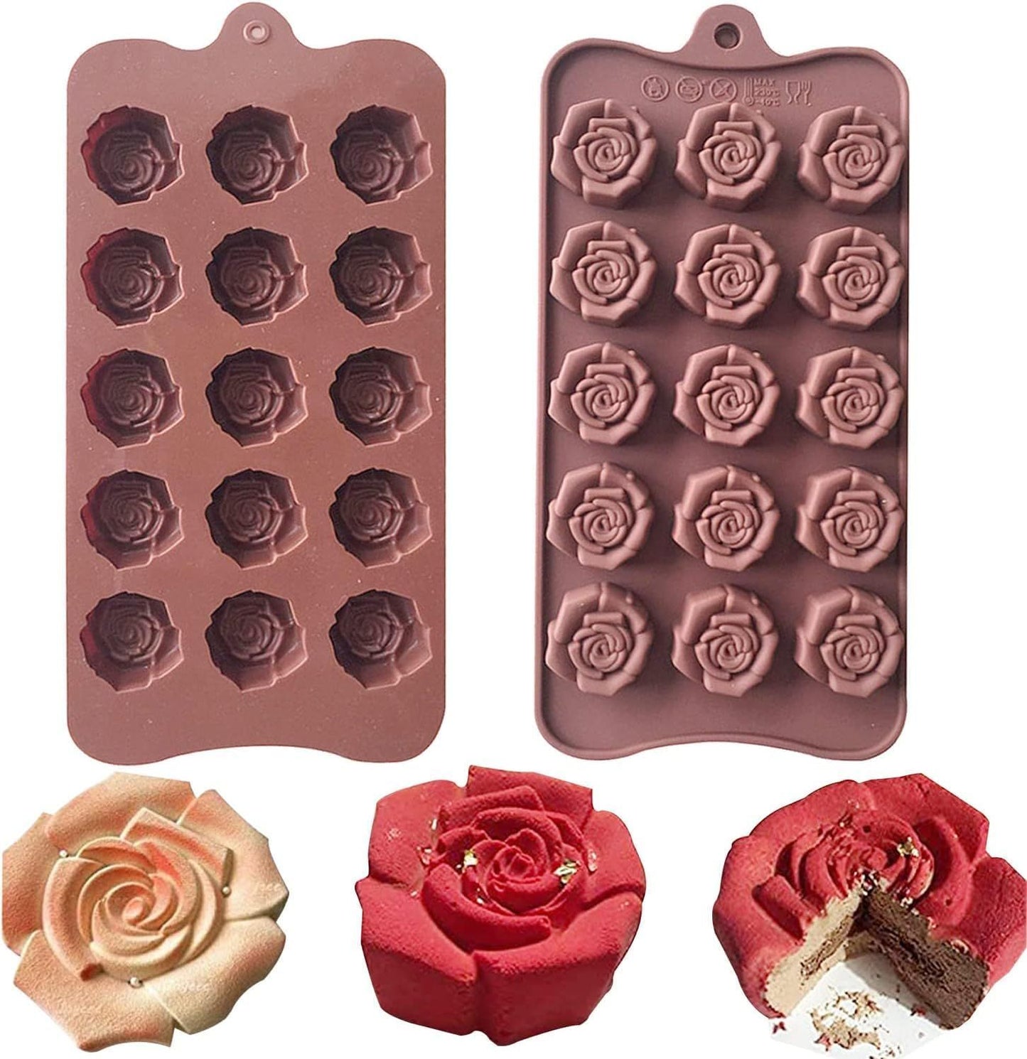 2 Pack Chocolate Silicone Molds Candy Mold V1258-DP02-D-551