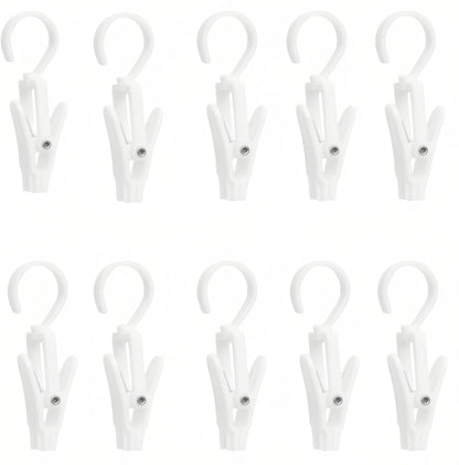 10-Pack Heavy Duty Swivel Clothes Pins - 360 degrees Rotating Hooks for Laundry, Beach Towels, Curtains, V1258-DP02-D-552