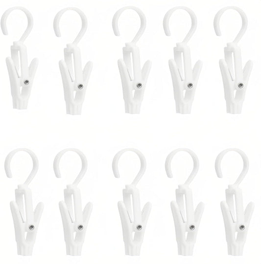 10-Pack Heavy Duty Swivel Clothes Pins - 360 degrees Rotating Hooks for Laundry, Beach Towels, Curtains, V1258-DP02-D-552