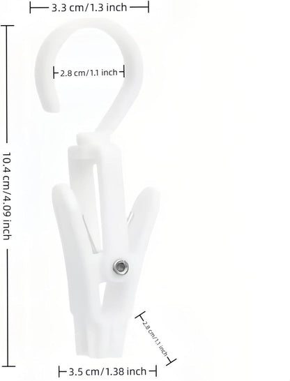 10-Pack Heavy Duty Swivel Clothes Pins - 360 degrees Rotating Hooks for Laundry, Beach Towels, Curtains, V1258-DP02-D-552