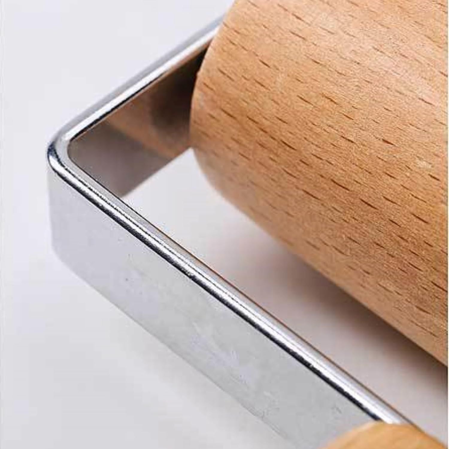 Stainless Steel & Beechwood Rolling Pin with Adjustable Thickness - Ergonomic Dumpling/Pasta Maker, Pizza, V1258-DP02-D-554