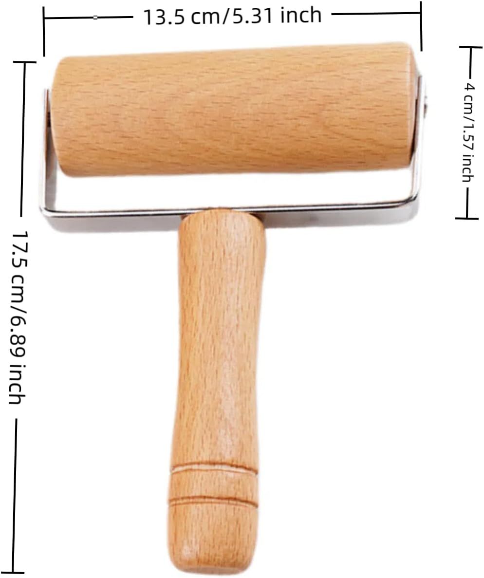 Stainless Steel & Beechwood Rolling Pin with Adjustable Thickness - Ergonomic Dumpling/Pasta Maker, Pizza, V1258-DP02-D-554