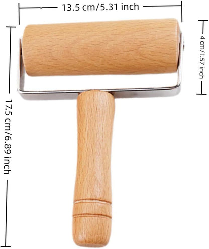 Stainless Steel & Beechwood Rolling Pin with Adjustable Thickness - Ergonomic Dumpling/Pasta Maker, Pizza, V1258-DP02-D-554