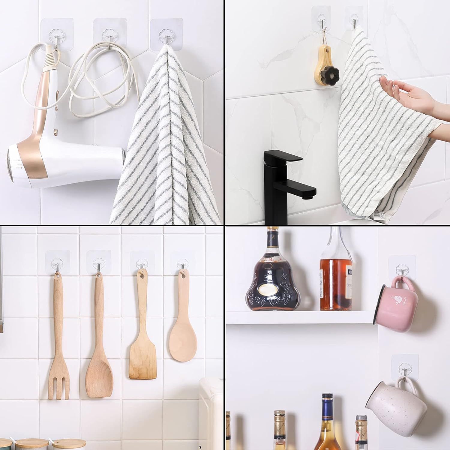 Adhesive Wall Hooks Adhesive Hooks Sticky 10PCS V1258-DP02-D-559