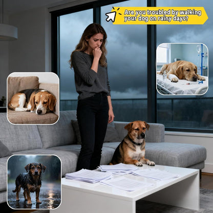 Transparent Dog Rain Poncho for Small Medium Dogs - Thick Waterproof Raincoat with Hidden Leash Hole & V1258-DP02-D-565