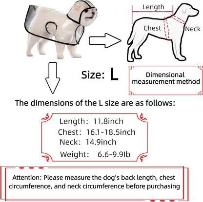Transparent Dog Rain Poncho for Small Medium Dogs - Thick Waterproof Raincoat with Hidden Leash Hole & V1258-DP02-D-565