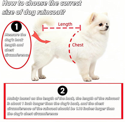 Transparent Dog Rain Poncho for Small Medium Dogs - Thick Waterproof Raincoat with Hidden Leash Hole & V1258-DP02-D-565