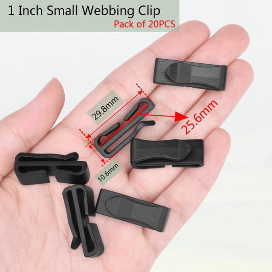 CooBigo Plastic Webbing Ending Clip, Tactical Molle Belt Clip Hook, Hiking Camping Backpack Helmet Goggle V1258-DP02-D-57
