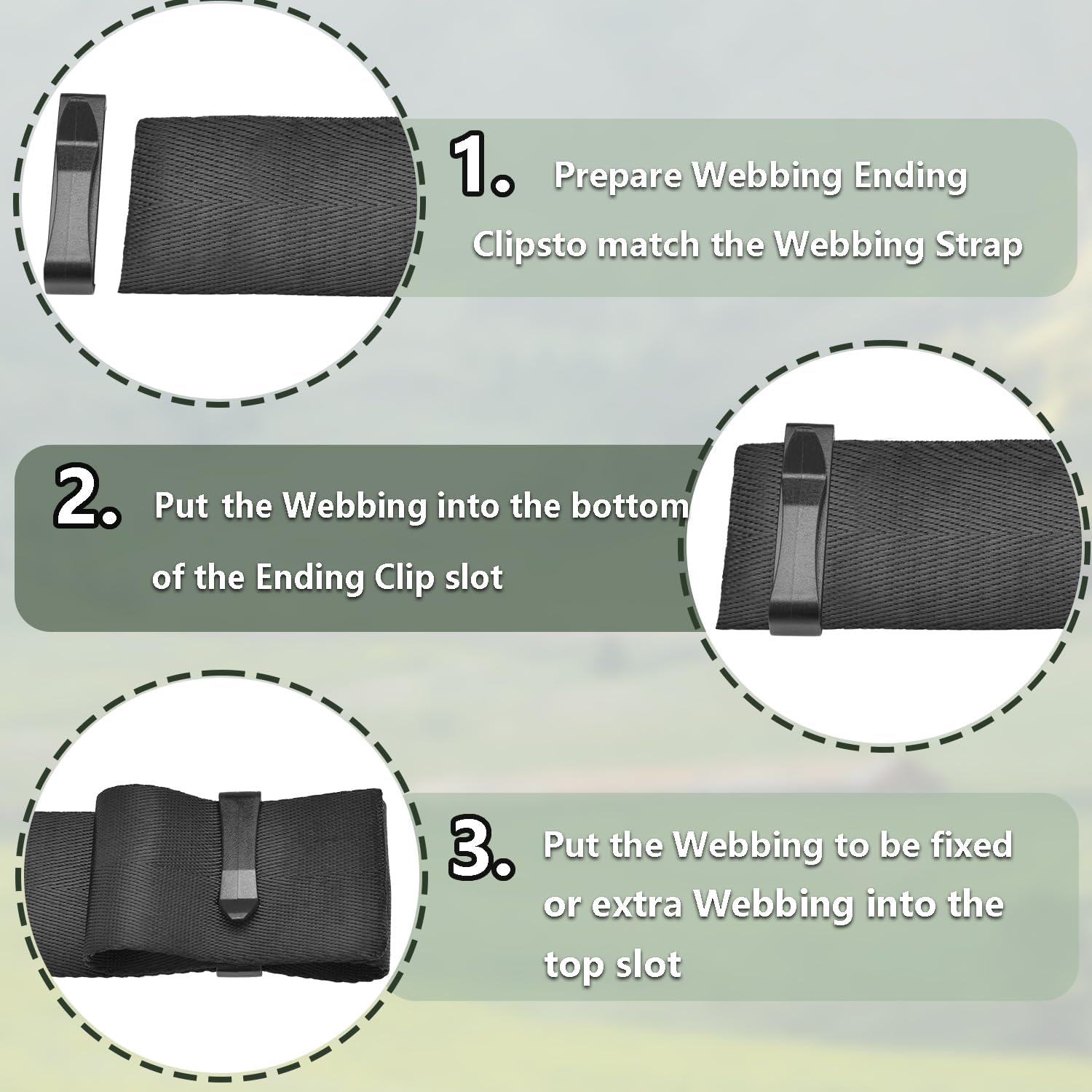 CooBigo Plastic Webbing Ending Clip, Tactical Molle Belt Clip Hook, Hiking Camping Backpack Helmet Goggle V1258-DP02-D-57
