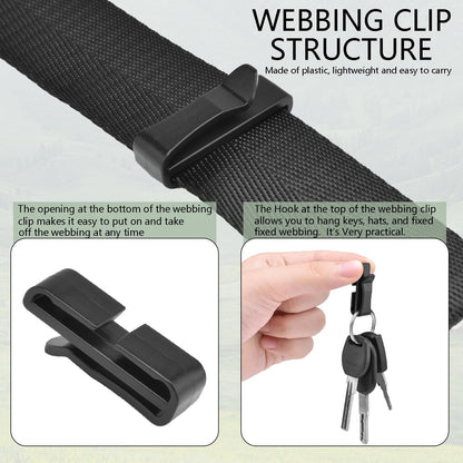 CooBigo Plastic Webbing Ending Clip, Tactical Molle Belt Clip Hook, Hiking Camping Backpack Helmet Goggle V1258-DP02-D-57