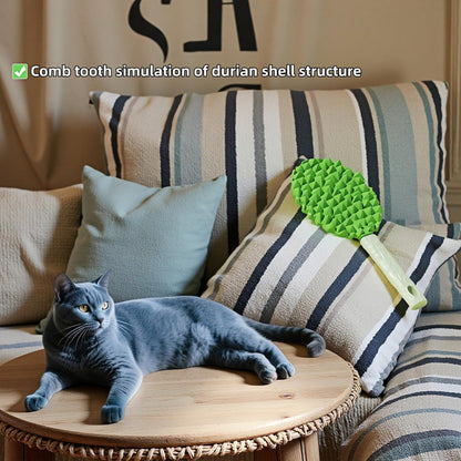 Pet Durian Massage Comb, Dual-Sided Cat Dog Grooming Tool with Back Scraping Teeth, Green, 8.66 inch V1258-DP02-D-570