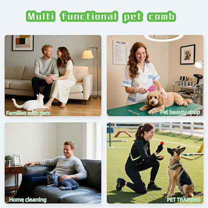 Pet Durian Massage Comb, Dual-Sided Cat Dog Grooming Tool with Back Scraping Teeth, Green, 8.66 inch V1258-DP02-D-570
