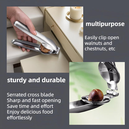 Multi-Purpose Nut Cracker Tool, 6.89 inch Stainless Steel Opener for Chestnuts, Walnuts, Almonds, Peanuts V1258-DP02-D-572