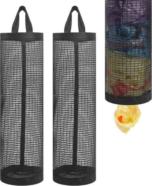 2Pack Plastic Bag Holder, Grocery Bag Holder for Plastic Bags Mesh Hanging Storage Dispenser Trash Bag V1258-DP02-D-577