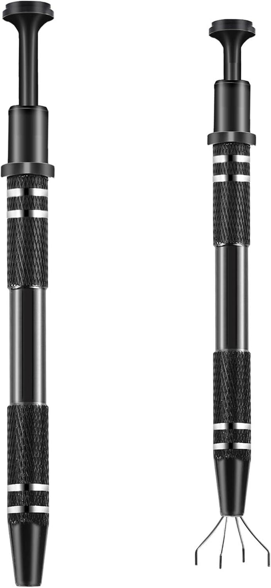 2Pcs 4 Prongs Jeweler's Pick Up Tool Stainless Steel Piercing Ball Grabber 4 Prong Diamond Claw Tweezers V1258-DP02-D-583