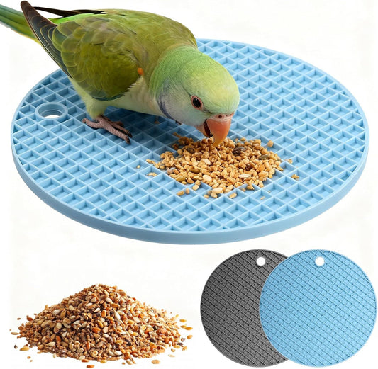 2 PCS Bird Foraging Toys, Soft Bird Slow Feeder Mats, Silicone Bird Foraging Mat, Interactive Foraging Birds V1258-DP02-D-595