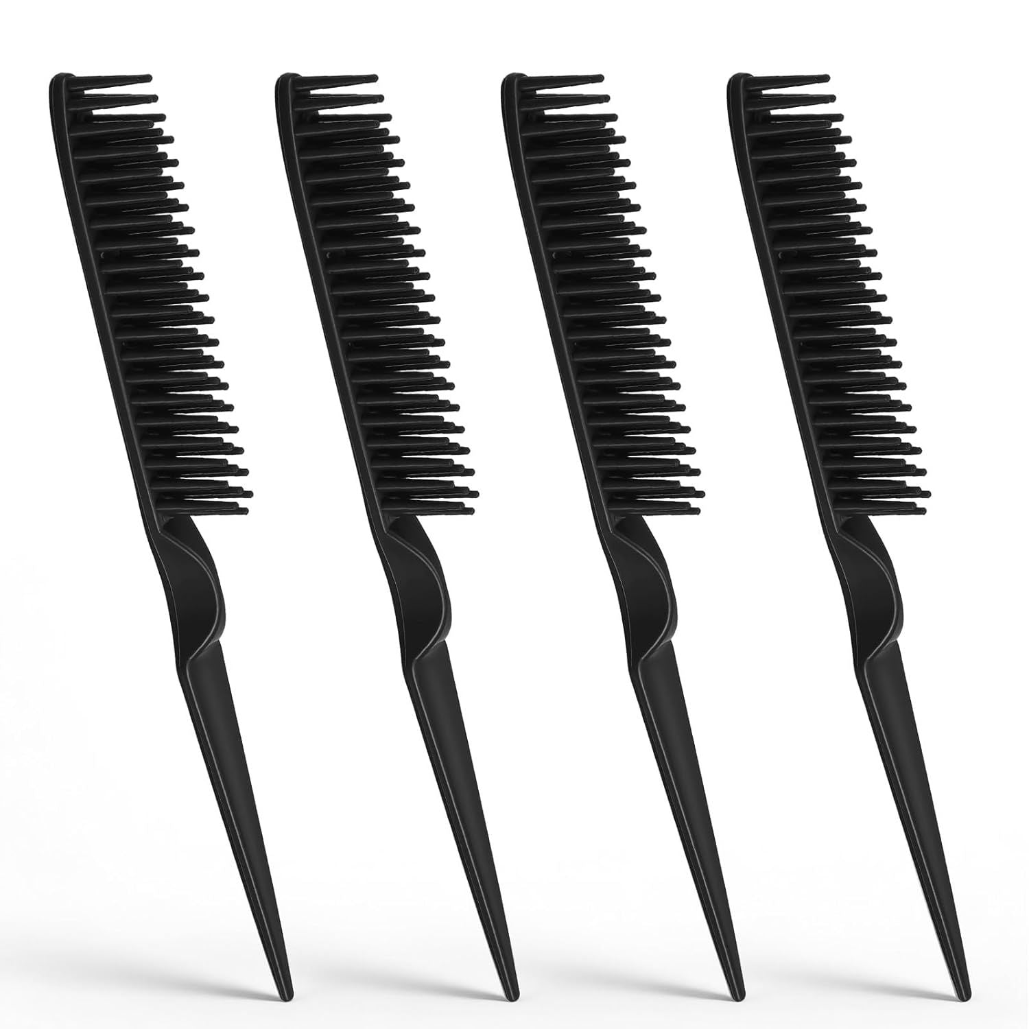 4 PCS Black 3 Row Comb for Natural Hair, The Unbraider Combs Tool for Braids, Three Row Comb for Women Men V1258-DP02-D-596