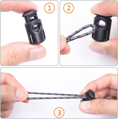 10 PCS Plastic Spring Cord Locks for Drawstring, Paracord Toggle Stopper Clasp Elastic Shoeslace Lock V1258-DP02-D-6