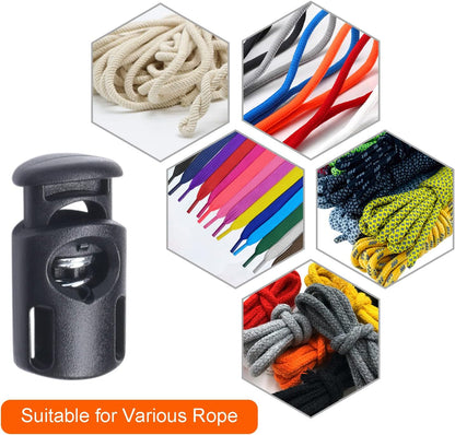 10 PCS Plastic Spring Cord Locks for Drawstring, Paracord Toggle Stopper Clasp Elastic Shoeslace Lock V1258-DP02-D-6