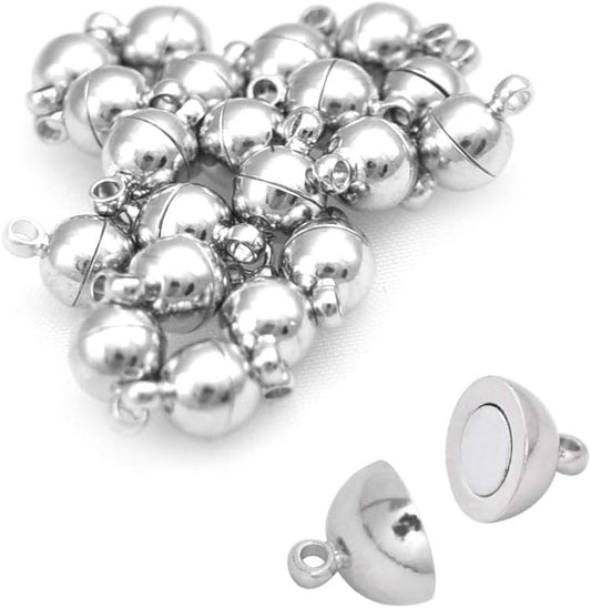 20 Pack Dia.6mm Magnetic Clasps Round Balls Leather Bracelet Necklace Paracord Fashion Jewelry DIY V1258-DP02-D-60