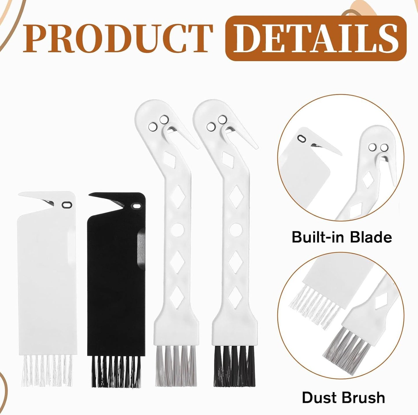 4 PCS Handheld Vacuum Cleaner Brush, Universal Dust Brush, 2 in 1 Vacuum Roller Cleaning Tool for Sweeping V1258-DP02-D-600