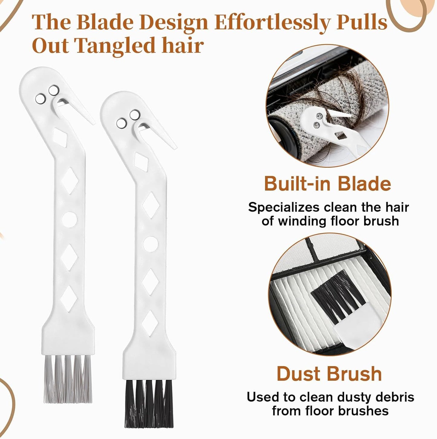 4 PCS Handheld Vacuum Cleaner Brush, Universal Dust Brush, 2 in 1 Vacuum Roller Cleaning Tool for Sweeping V1258-DP02-D-600