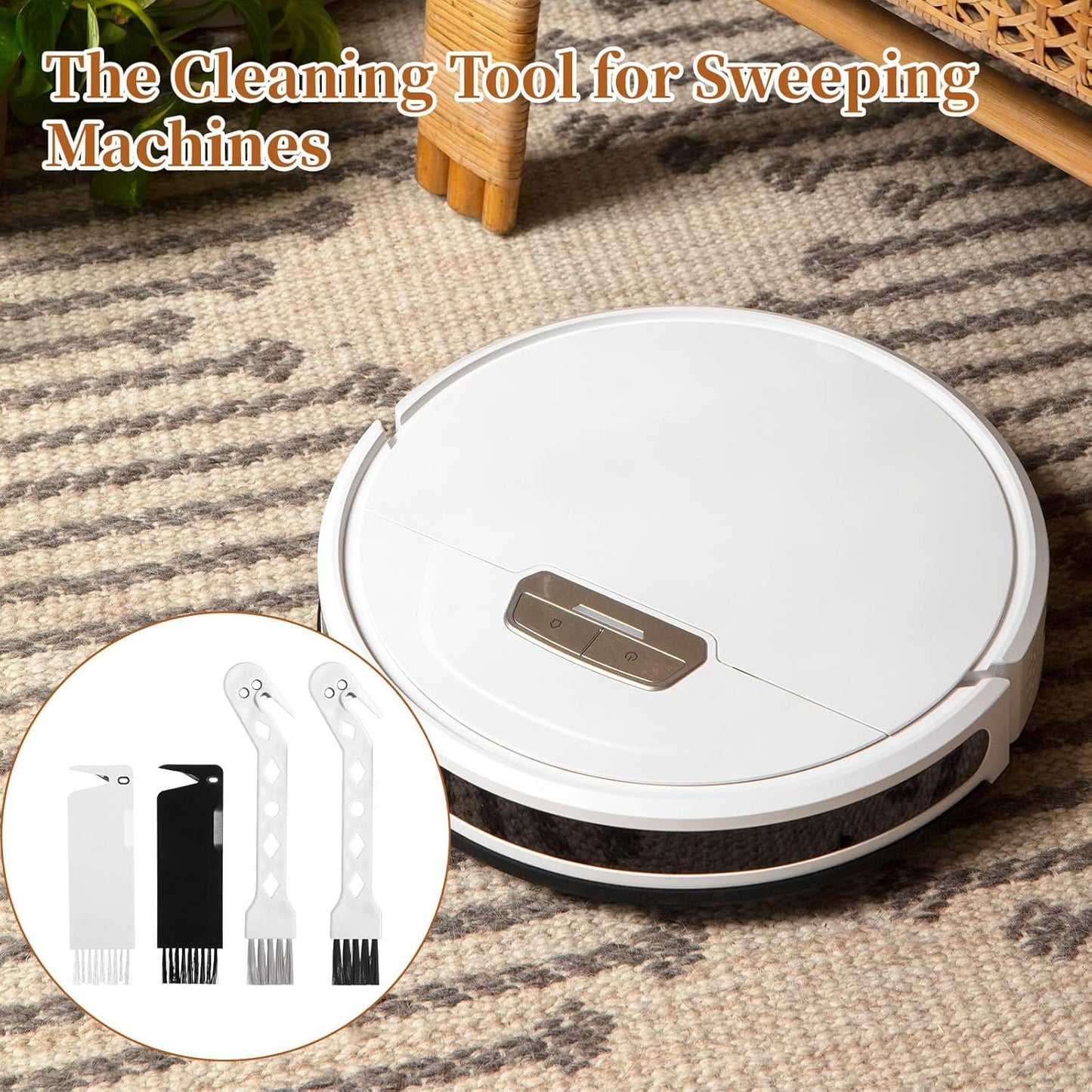 4 PCS Handheld Vacuum Cleaner Brush, Universal Dust Brush, 2 in 1 Vacuum Roller Cleaning Tool for Sweeping V1258-DP02-D-600